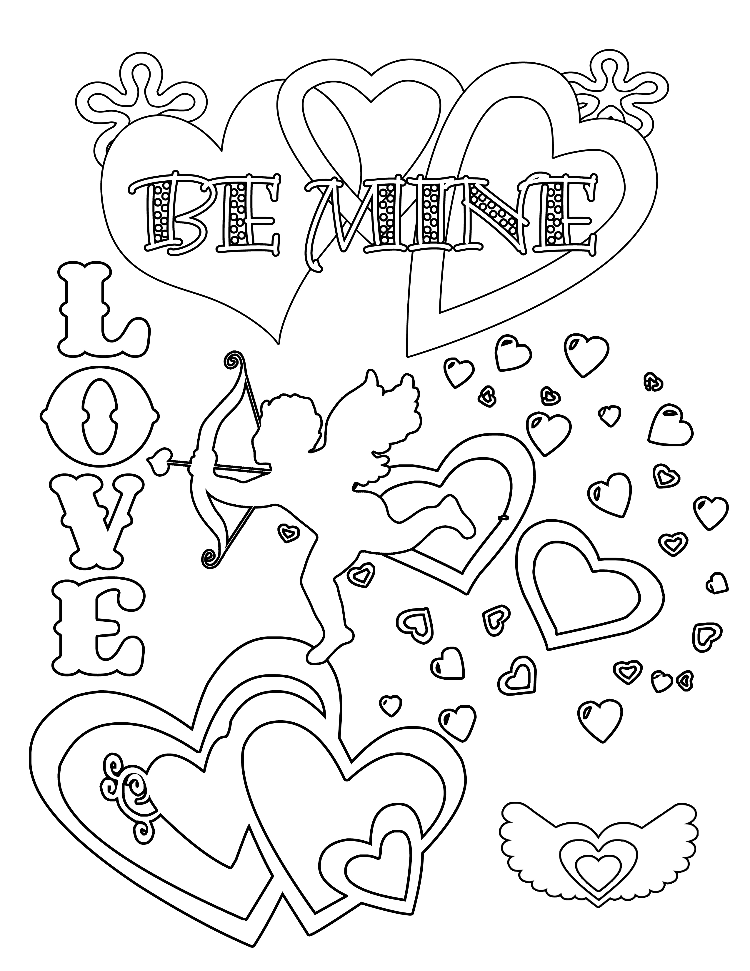 Party Simplicity Free Valentines Day Coloring Pages and Printables